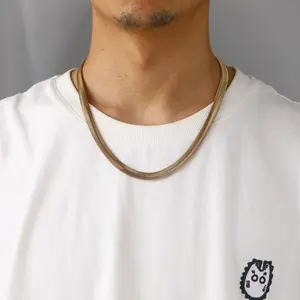 Fashion Neutral Stainless Steel Herringbone Chain Necklace
