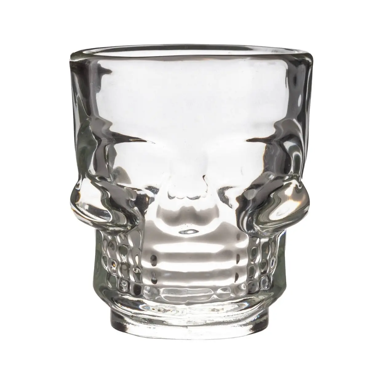 BarConic® 1.5 oz Thick Glass Skull Shot Glass - Standard Size Kitchen Drinkware Must-Haves, Durable Halloween Aesthetic Cocktail Serving Decor