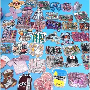 Random 50pcs Medical Theme FlatBacks for DIY Craft Self Adhesive Stickers Decal Sticker
