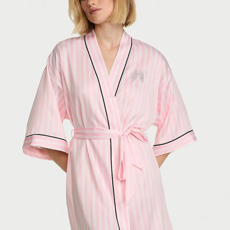 Victoria's Secret Short Satin Piped Robe for Women (XS - XXL)