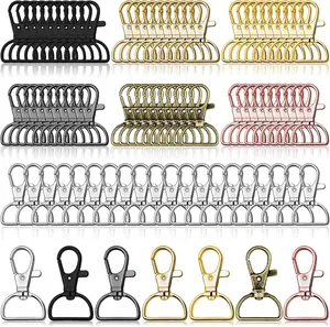 Swivel Clasp Hooks, Anezus 80Pcs Key Chain Clip Hooks, D Ring Clip Lanyard Hardware for Keychain Making, Lanyard Making, Purse Hardware, DIY Craft (1” Inside Width)