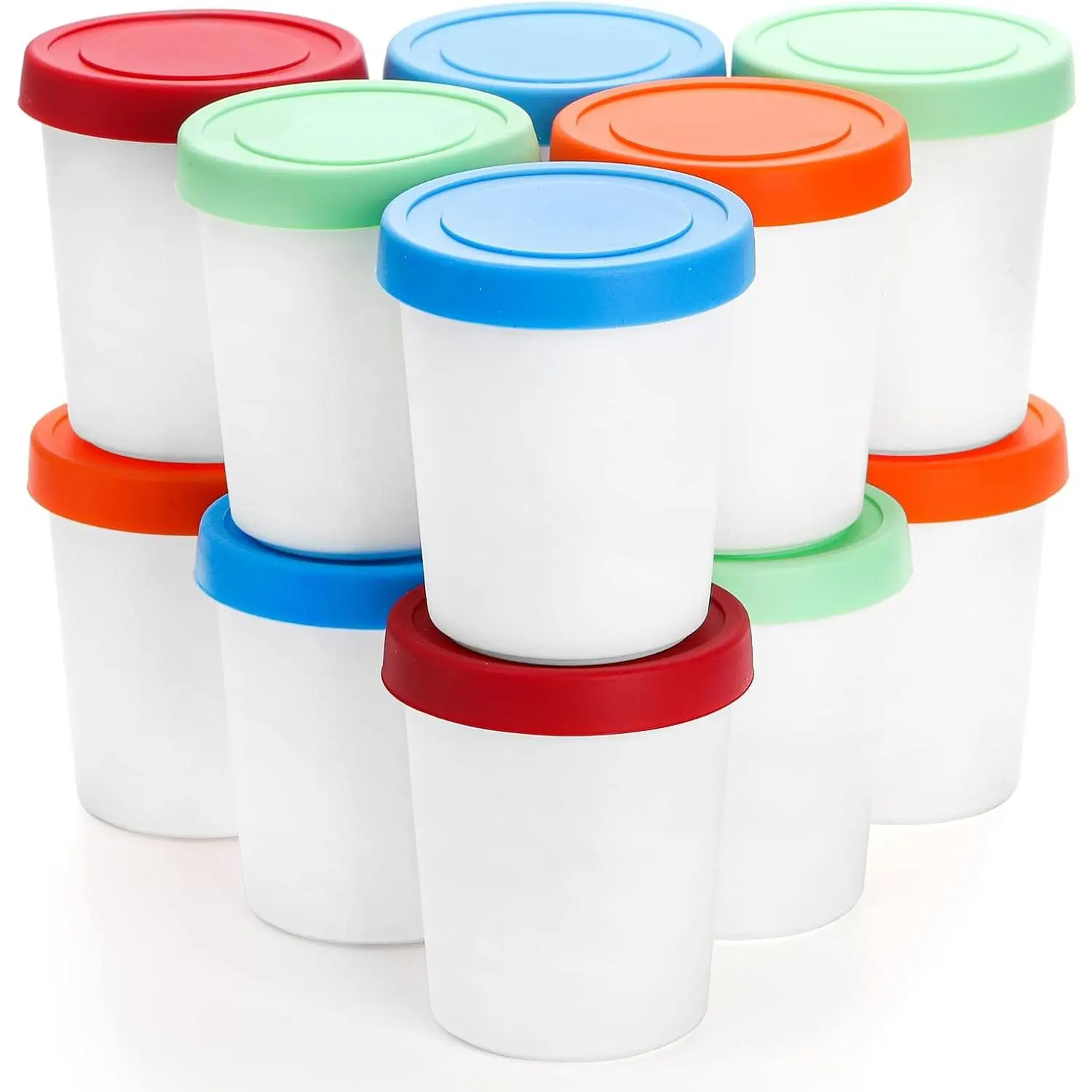 12 Pack Mini Ice Cream Containers, 6oz Freezer Storage Tub with  Lids,  Storage Container for Ice Cream, Gelato, Sorbet, Dessert