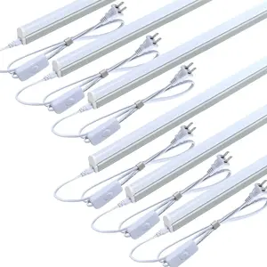 JLLED 6 Pack 4FT Utility LED Shop Light Linkable T5 Integrated Tube Bulb 20W 2200lm Super Bright 6000K with ON/OFF Switch Power Cord for Home, office Ceiling, Under Cabinet Wall Lamp