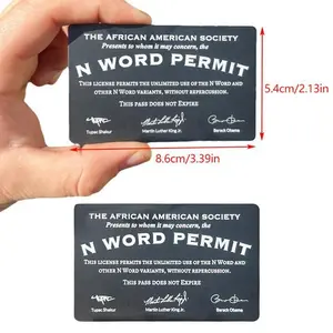 N Word Permit Gag Novelty Parody Card For Social Commentary Funny Satirical Prank Gift For Friends Colleagues And Family