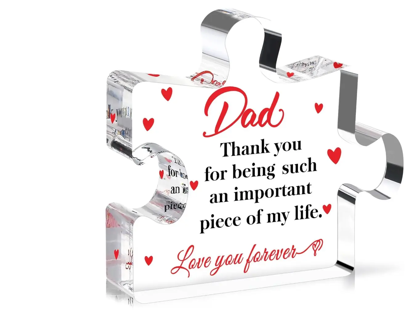 Fathers Day Gifts from Daughter Son Wife-Acrylic Puzzle Plaque-Birthday Christmas Retirement Gift Ideas for Papa for Home Office Table Desk Decor