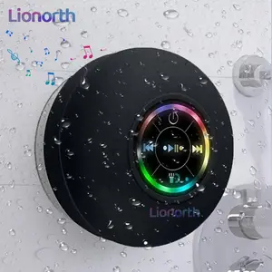 Waterproof Bluetooth Shower Speaker with LED Lights, IPX4 Portable Mini Speaker for Bathroom, Beach, Girlfriend Gift Travel and Home Environments - USB Rechargeable, Boyfriend Gift Provides Hands-Free Audio for Smartphones and Tablets