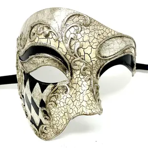 Half Face Men Phantom of The Opera Masquerade Party Mask for Halloween Mardi Gras Masks