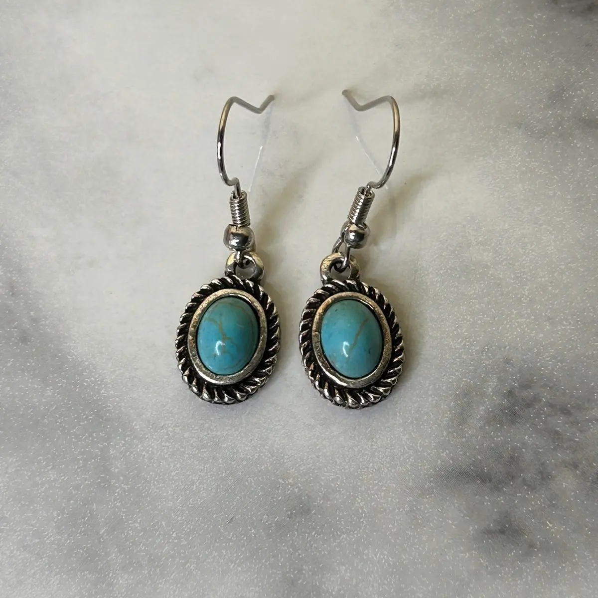 oval turquoise earrings