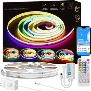 COB LED Strip Light,Addressable RGB Lights 16.4ft,24V Color Flowing Chasing Effects