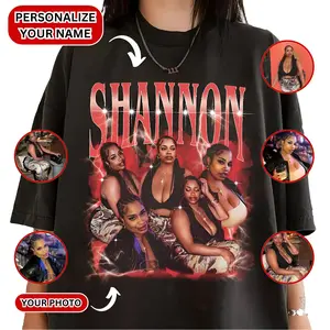 Comfort Color - Custom Bootleg Rap T-Shirt, Custom Face Shirt With Name, Graphic Tee, Vintage Tee Style, Personalize, Gift For Him, For Her Cotton Top Womenswear Apparel, Summer Streetwear Tshirt