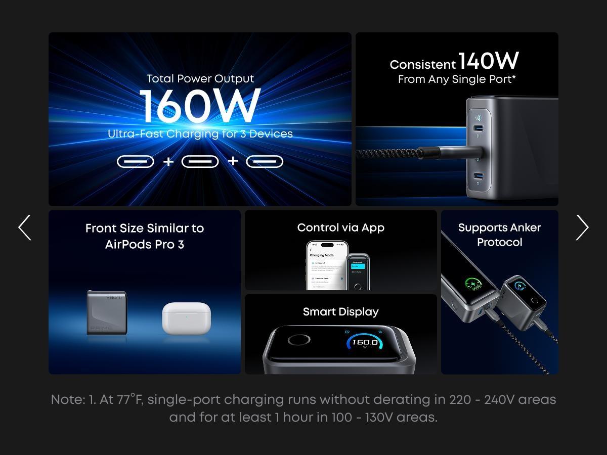 [Live Only]Anker Prime Power Bank (26K, 300W) and Anker Prime Charger (160W, 3 Ports, Smart Display)