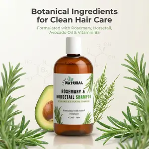 Neutra Natural Rosemary Shampoo – Strengthening Botanical Formula with Horsetail, Avocado Oil & Vitamin B5 – Scalp & Hair Care