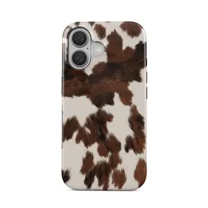 Celestial iPhone Case |     Brown Cow Print Faux Fur Cover for iPhone 17 - 11 Pro Max |     High Quality |     Teenage Girl Gift Compatible with Samsung Galaxy S25