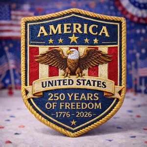 Embroidered USA 250th Anniversary Patch Iron On Sew On Applique Eagle Design 250th Anniversary Gift for Jackets, Hats, Bags & Shoes