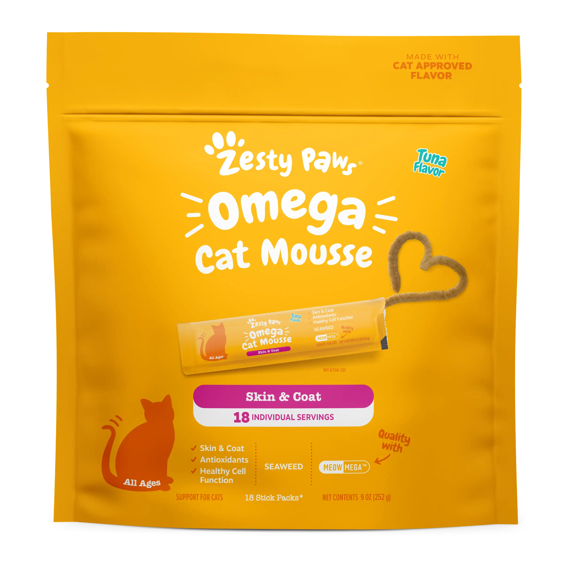 Zesty Paws Omega Cat Mousse Squeezable Cat Treats