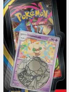 Pokemon Phantasmal Flames Singe booster with promo and coin, Whimsicott