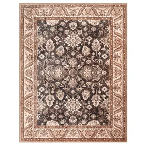 Washable Soft Vintage Floral Area Rug, Fashion Decor Carpet for Living Room Bedroom Dorm Entryway