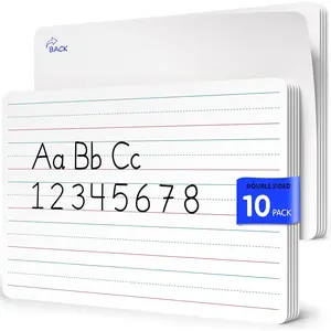 Small Lined Erasable Sheets for Students 9"x12" Dry Erase Sheets with Lines Ruled Writing Whiteboard Sheets Homeschool Supplies Teacher Classroom Pack of 10