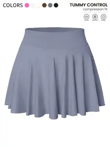 Women's High Waist Sports Skirt Summer Tennis Running Yoga Pants Anti-Exposure Fake Two-Piece Fitness Pleated Design