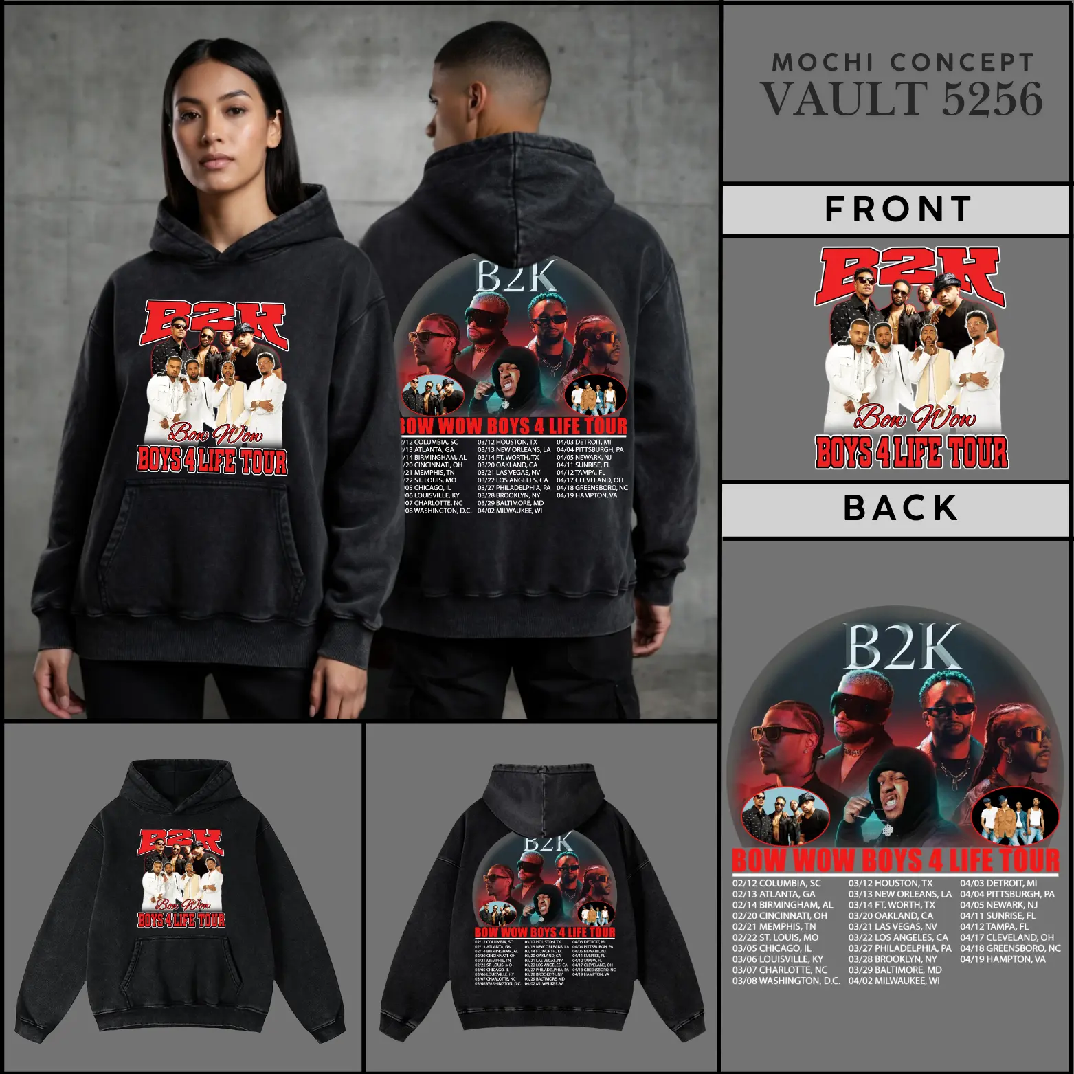 Sale Up To 35%] B2K & Bow Wow Boys 4 Life Tour 2026 Washed T-Shirt