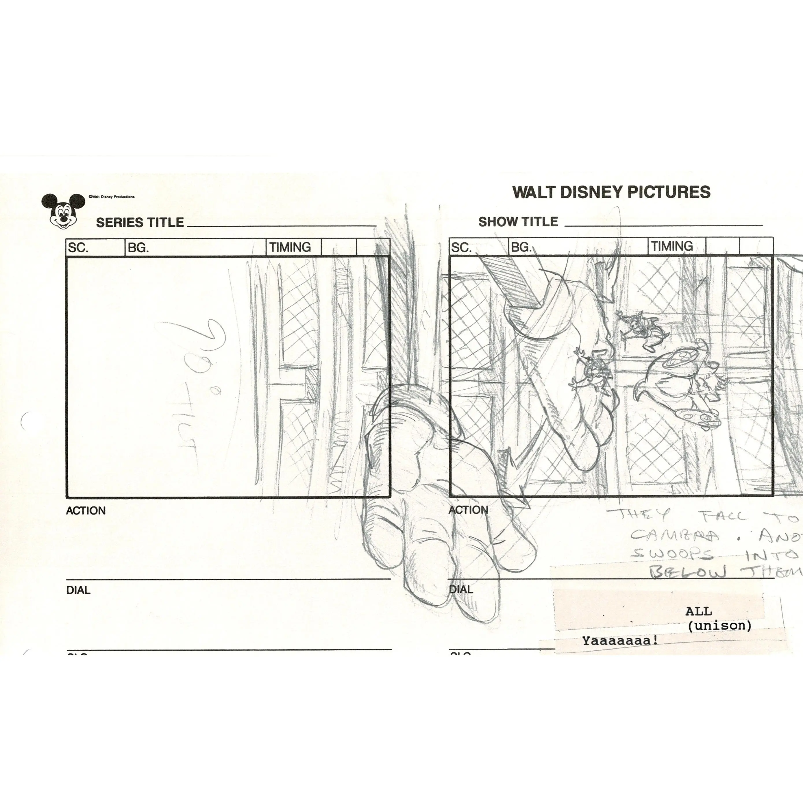 Chip n Dale Rescue Rangers Original Production Animation Storyboard Walt Disney FIRST EPISODE 1988 A114