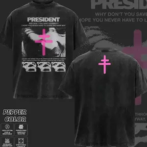 [COLLECTION] President Band T-Shirt Collection, Gothic Cross Graphic Tee, Retro Deathcore Style Shirt, Dark Religious Metal Inspired Shirts, Vintage Heavy Cotton Band Tee, Gift for Metal Music Lovers, Alternative Merch for Men & Women DRG