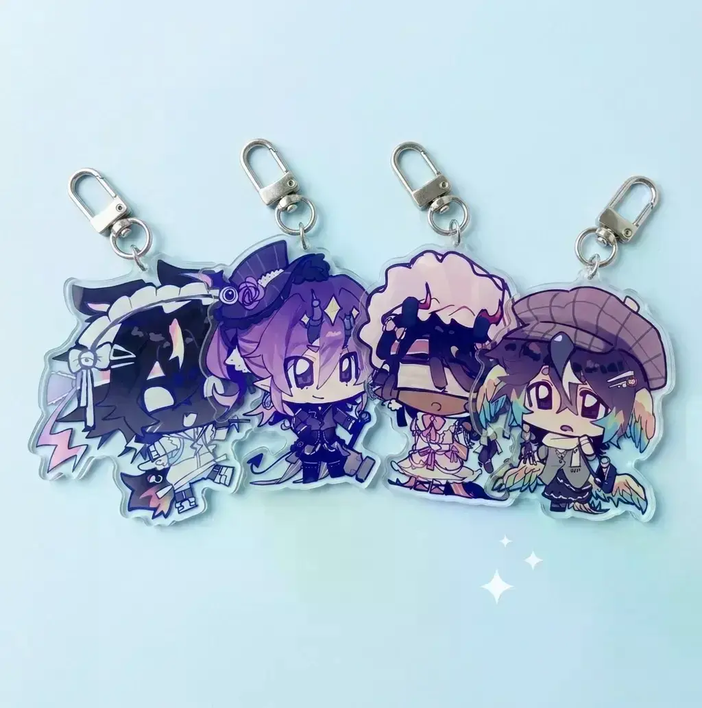 Minecraft Unstable Four Universes Minecraft Keychain Acrylic Charms, Universe MCYT Yt Translucent Keyrings - Cute Acrylic Cartoon Keychain, Funny Meme Character Charm for Keys, Bags, Backpack, Durable Gift for Fans & Collectors