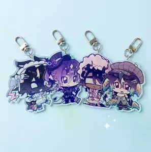 Minecraft Unstable Four Universes Minecraft Keychain Acrylic Charms, Universe MCYT Yt Translucent Keyrings - Cute Acrylic Cartoon Keychain, Funny Meme Character Charm for Keys, Bags, Backpack, Durable Gift for Fans & Collectors