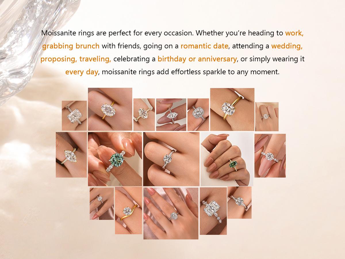 Effinny 4.5 Carat 14K Gold Plated Elongated Excellent Radiant Cut Synthetic Moissanite Engagement Ring, D Color VVS1 Promise 925 Sterling Silver Jewelry for Women, Wedding