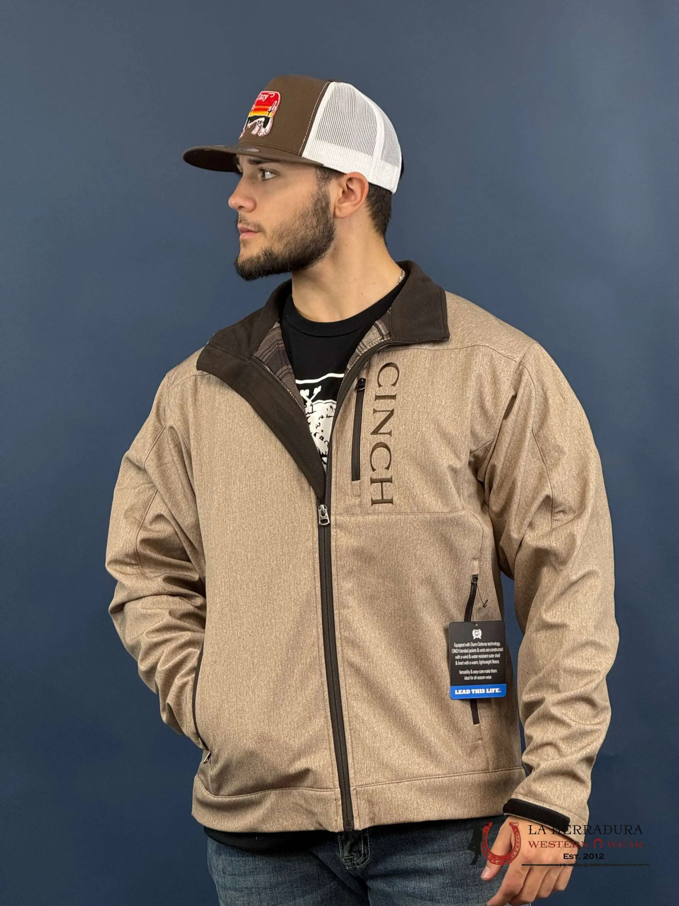 CINCH Men's Solid Bonded Oversize Casual Jacket - Tan, Style 7010, Double Water-Resistant Layer, available in all sizes, Menswear Outerwear