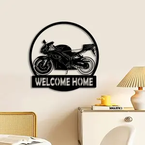 1pc Racing Motorcycle Metal Wall Art, Racing Motorcycle Statue Mural, Perfect for Office, Indoor/Outdoor, Garage Decor, Father's Day Decor, Ideal Gift for Motorcycle Enthusiasts Halloween Christmas decorations