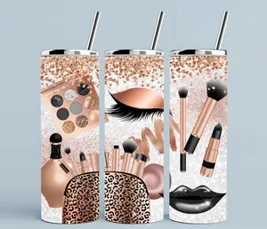 Makeup | 20oz Skinny sublimation tumbler transfer print out (TRANSFER ONLY, NOT A FINISHED TUMBLER) Drinkware 20 oz