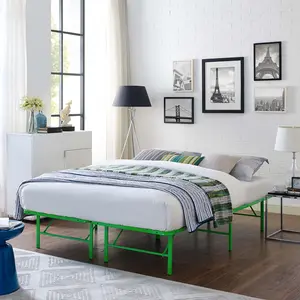 Modway Horizon Full Stainless Steel Bed Frame in Green