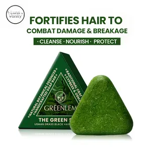 GREENLEM Anti Hair Loss Shampoo Bar - Usma Grass & Polygonum Multiflorum with 14 Herbal Extracts | Sulfate-Free Biotin Hair Care | Reduces Hair Fall for Thinning Hair | Nourish Scalp Cleansing Conditioner Bar trio soap hair