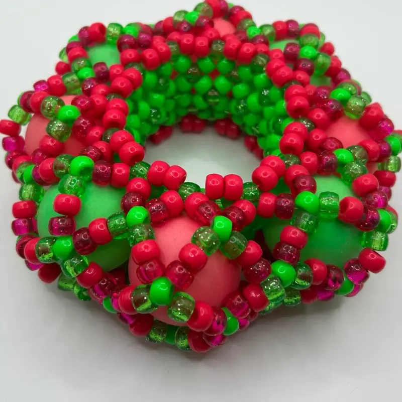 Ping pong ball Kandi cuff bracelet