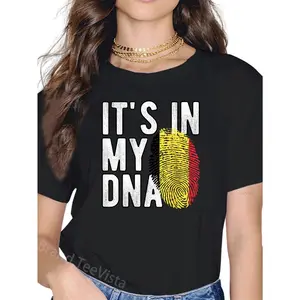 100% Cotton It's in My DNA Belgian National Flag Belgium Fan Heritage T-Shirt