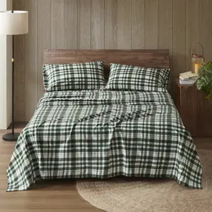 360 Stand Woolrich WR20-4105 Wrinkle-Free 100% Cotton Flannel Weave Printed Sheets Set, Finton - California King Bed, All Seasons