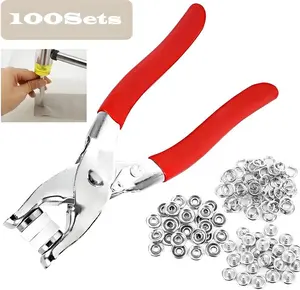 Invisible Colored Metal Buckle Kit with 100pcs & Manual Pressure Pliers Claw Snap Fabric Fastener Instant Tool for Handicraft Clothing & Hat,Seamless Stitching,Supplies Crafts DIY Sewing Crafts Household Tailor