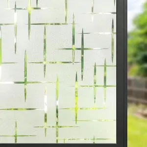 Star Pattern Glass Window Film, 1 Count Electrostatic No-glue Glass Window Film, Decorative Window Privacy Film for Home Living Room Bedroom, Stickers