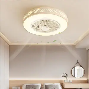 Modern Dimming LED Ceiling Light Fan Round 3 Speed Fan Lamp with Remote Control pretty  lights Living Room