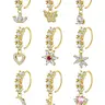 Women's CZ Heart Evil Eye Nose Ring Set, Star Flower Moon Leaf Design Jewelry, Elegant Rhinestone Accessories, Nose Piercing Jewelry, High Quality Jewelry, Body Jewelry Set for All Seasons, Rhinestone Nose Rings