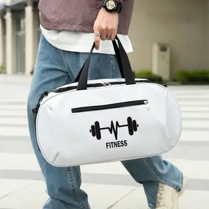 Dumbbel Print Large-capacity Travel Luggage Handbag, Lightweight Zipper Duffel Bag, Outdoor Yoga Bag, Training Bag, Gym Bag, Outdoor Fitness Bag