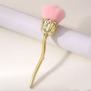Rose Flower Nail Brush for Manicure Soft Bristle Dust Cleaning Brush Multiple Colors Available Nail Art Accessories Tool Nail Art Brushes Rose Shape Pretty Delicate Soft Bristles Gentle Dust Removal Protects Nail Surface Great Helper for Nail Cleaning