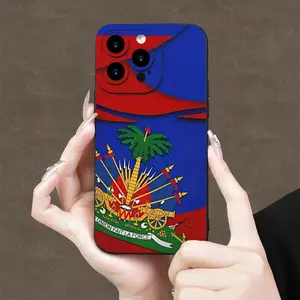 Haitian Flag Inspiration Pattern Mobile Phone Case - Hot Selling Creative Design, New Angel Eye Shape, Simple Fashion Personality Trend Unisex iPhone/14/15/16/16E/16PRO/16PROMAX/16PL Mobile Phone Case