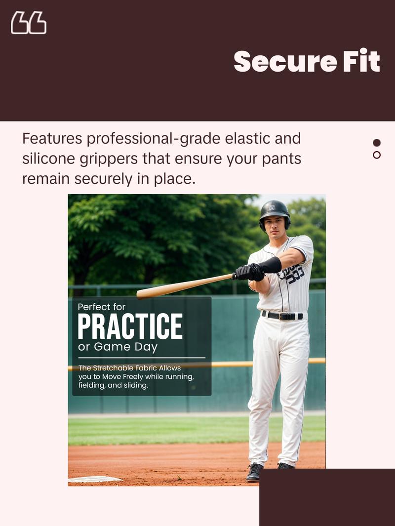 Exxact Sports Home Run Men's Baseball Pants without Piping - Full-Length, Semi-Relaxed Fit, Open-Bottom Adult Baseball Pants - (Grey) Exxact Sports Home Run Men's Baseball Pants without Piping - Full-Length, Semi-Relaxed Fit, Open-Bottom Adult Baseball Pants - (Grey)