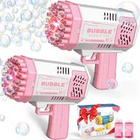 40-hole double-gun girl pink space bubble gun