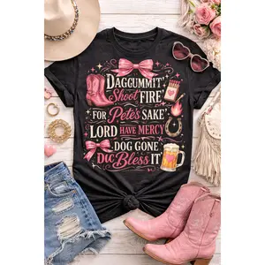 Graphic T-Shirt | "Daggummit Shoot Fire "| Country Cowgirl Design