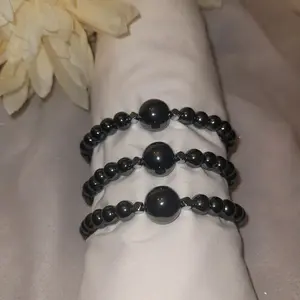 Hematite "Bedazzled" Crystal Beaded Bracelet