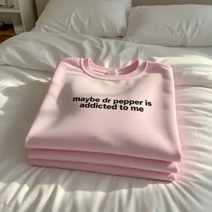 [SALE UP TO 50%] Maybe Dr Pepper Is Addicted To Me Sweatshirt / T-Shirt / Hoodie – Minimalist Funny Soda Lover Quote, Pink Cozy Cute Aesthetic, Gift for Dr Pepper Fans