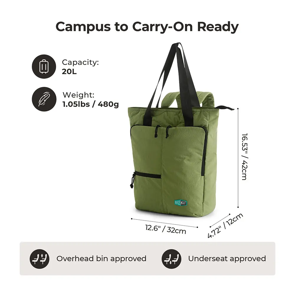 Water-Resistant Convertible Backpack Tote with Laptop Sleeve, 20L Capacity Amazon.com: Rangeland Unisex Laptop Tote Backpack  main image 2